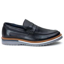 Sapato Masculino Loafer Masculino Em Couro Legitimo Tratorado Preto Maldivas