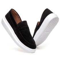 Sapato Masculino Mocassim Sola Alta Macio Confortável Camurça Luxo Premium