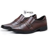 Sapato Masculino Myrol Outlet Social Clássico Café Com Fivela
