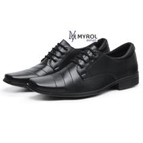 Sapato Masculino Myrol Outlet Social Clássico Preto Com Cadarço