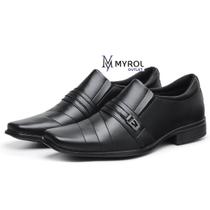 Sapato Masculino Myrol Outlet Social Clássico Preto Com Fivela