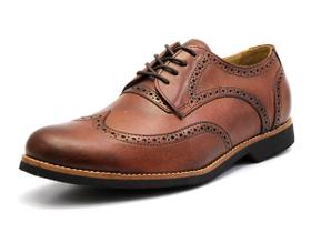 Sapato Masculino Oxford Couro Cadarço Bico Redondo Moderno