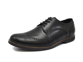 Sapato Masculino Oxford Couro Cadarço Bico Redondo Moderno