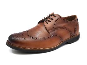 Sapato Masculino Oxford Couro Cadarço Bico Redondo Moderno