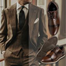 Sapato Masculino Oxford Santiago Confortável Sapato Masculino Social Brogue