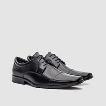 Sapato Masculino Preto de Couro Premium Qualidade Elegância Sofisticação E Estilo Zapattero