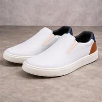 Sapato Masculino Slip On Casual Confortável Calce Fácil Leve Solado Borracha Antiderrapante Dia a Di