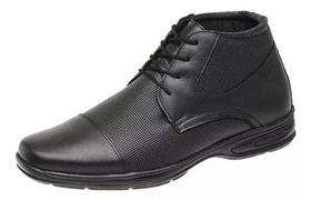 Sapato Masculino Social Bota Couro Legítimo Confortável Preto Sapato Masculino Social Bota Couro Legítimo Confortável Preto