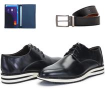 Sapato Masculino Social Casual Derby Oxford Sola EVA + Cinto E Carteira