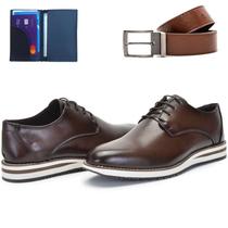 Sapato Masculino Social Casual Derby Oxford Sola EVA + Cinto E Cateria