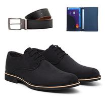 Sapato Masculino Social Casual Derby Oxford Sola EVA + CintoECarteira