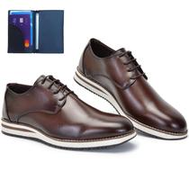 Sapato Masculino Social Casual Derby Oxford Super Leve e Macio + Carteira