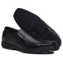 Sapato Masculino Social Casual Elástico Conforto Estilo Clássico Cor Preto
