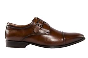 Sapato Masculino Social com Fivela Lateral Tan - Cód: 40148 Sapato Masculino Social com Fivela Lateral Tan - Cód: 40148