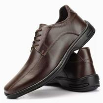 sapato masculino social confort elegante leve preto/cafe
