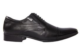 Sapato Masculino Social Couro Carneiro Preto - Cód 40115