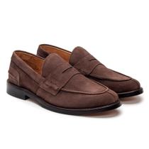 Sapato Masculino Social Couro Loafer Camurça Conforto