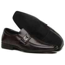 Sapato Masculino Social Elegante Elástico Conforto Estilo Cor Café