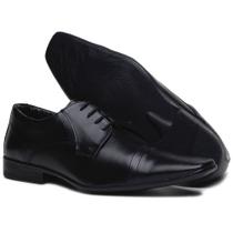 Sapato Masculino Social Estilo Cadarço Conforto Cor Preto