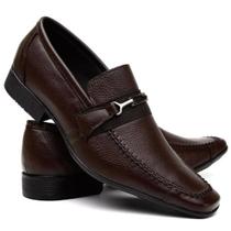 Sapato Masculino Social Moderno Bico Quadrado Gravata Italiano Em Couro Legítimo - Lasyn Shoes