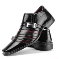 Sapato masculino social preto com vermelho pizzolev
