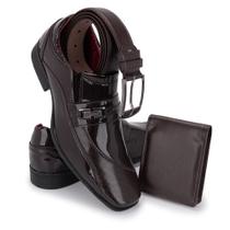 Sapato Masculino Social Schiareli 835K1 Kit Com Cinto e Carteira
