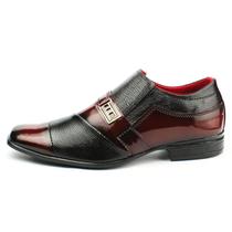 Sapato Masculino Social Texturizado Preto E Vermelho Colorido Uniforme Empresa Dia A Dia Casual 837
