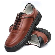 Sapato Masculino Tratorado Premium Em Couro Elegante Macio