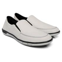 Sapato Mocassim Casual Sapatilha Linha Conforto Cor Branco