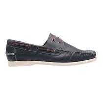 Sapato Mocassim Deckshoes Masculino Couro Samello - Azul