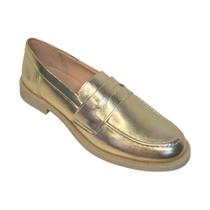 Sapato Mocassim Fem Sua Cia Metalizado Dourado 8313-14739