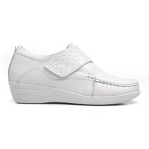 Sapato Mocassim Feminino Branco Couro Confort Ortopédico Enfermagem Sapato Mocassim Feminino Branco Couro Confort Ortopédico Enfermagem