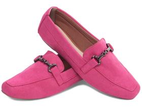 Sapato Mocassim Feminino Camurça Bico Alongado Sapato Mocassim Feminino Camurça Bico Alongado