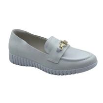 Sapato Mocassim Feminino Comfortflex Couro Branco 2376402