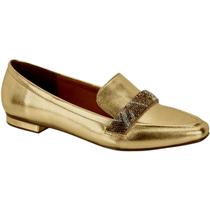 Sapato Mocassim Feminino Conforto Strass Ouro Vizzano 1351.107.26227