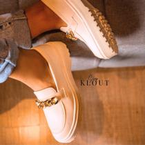Sapato Mocassim Feminino Corrente Off White Imperdível