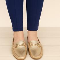 Sapato Mocassim Feminino Couro Legítimo Conforto Ouro Branco