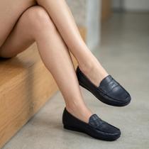 Sapato Mocassim Feminino Couro Legitimo Penny Loafer Casual Sapato Mocassim Feminino Couro Legitimo Penny Loafer Casual