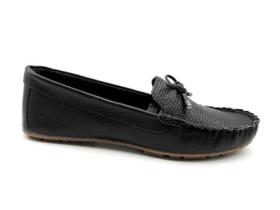Sapato Mocassim Feminino de Couro Muriel 1390-10 Preto Sapato Mocassim Feminino de Couro Muriel 1390-10 Preto