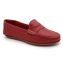 Sapato mocassim feminino em couro cor vermelho Sapato mocassim feminino em couro cor vermelho