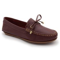 Sapato mocassim feminino em couro cor vinho Sapato mocassim feminino em couro cor vinho