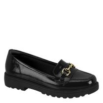 Sapato Mocassim Feminino Loafer Tratorado Modare 7357.106 - Preto Verniz Glam - 36