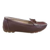 Sapato Mocassim Feminino Modare Ultraconforto Casual Laço Detalhe Metalizado 7035.646 Marrom