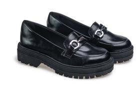 Sapato Mocassim Feminino Salto Baixo e Sola Tratorada