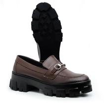 Sapato Mocassim Feminino Salto Tratorado Conforto Corrente Confortável Macio Sapato Mocassim Feminino Salto Tratorado Conforto Corrente Confortável Macio