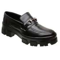 Sapato Mocassim Feminino Tamanco em Sintético Com Detalhe (SL10013)