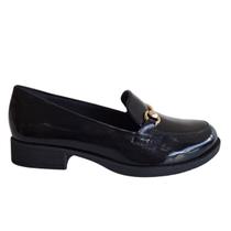 Sapato Mocassim Feminino UltraConforto Verniz Piccadilly - Preto