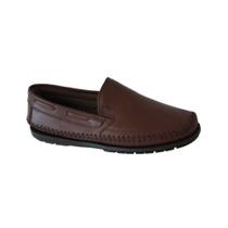 Sapato Mocassim Jovaceli Couro New Gel Marrom Café 04006ND