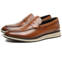 Sapato Mocassim Loafer Casual Couro Masculino Confortável