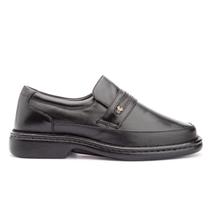 Sapato Mocassim Loafer Hospitalar Preto Palmilha Gel Confort Anatômica Couro